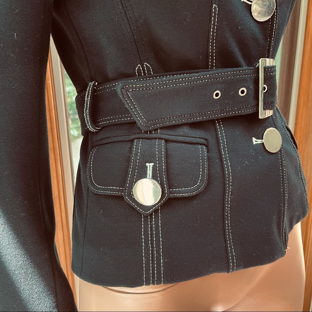 Cache Contour Collection Belted Jacket Black Sz S - Picture 6 of 16